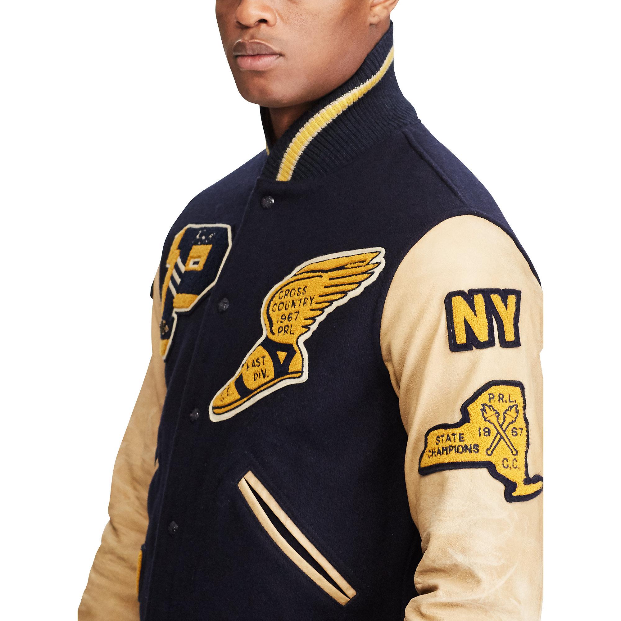 Polo Ralph Lauren Wool The Iconic Letterman Jacket in Blue for Men Lyst